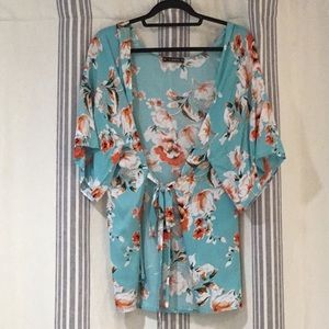 Zauful floral print kimono/cardigan